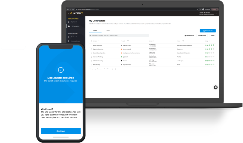 Contractor pre-qualification - HazardCo Australia